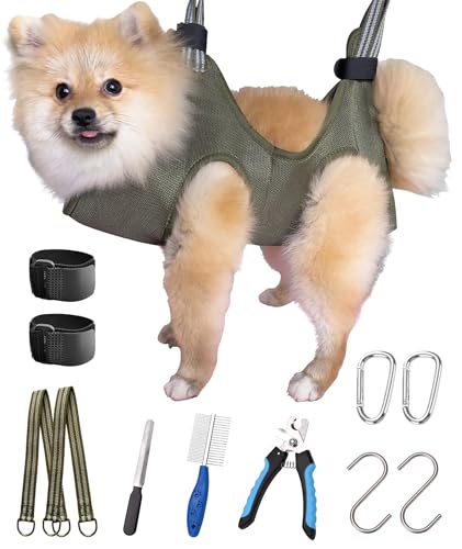 10-in-1 Pet Grooming Hammock Harness - Safe & Comfortable Nail Trimming Kit