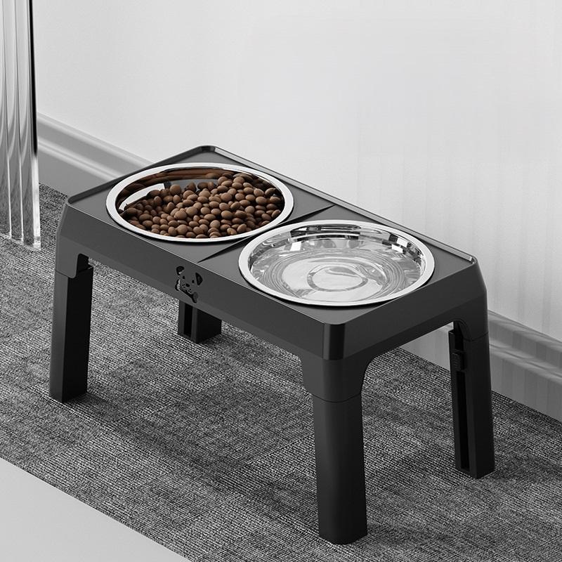 Adjustable Elevated Stainless Steel Dog Bowls with Stand