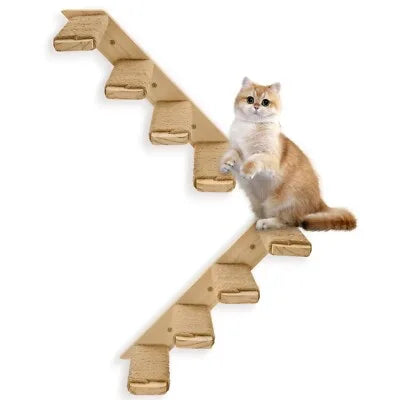 2 Pack Cat Wall Shelves - 4-Step Floating Cat Stairs for Climbing & Play