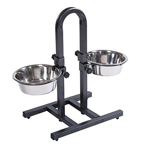 Adjustable Elevated Stainless Steel Dog Bowls with Stand