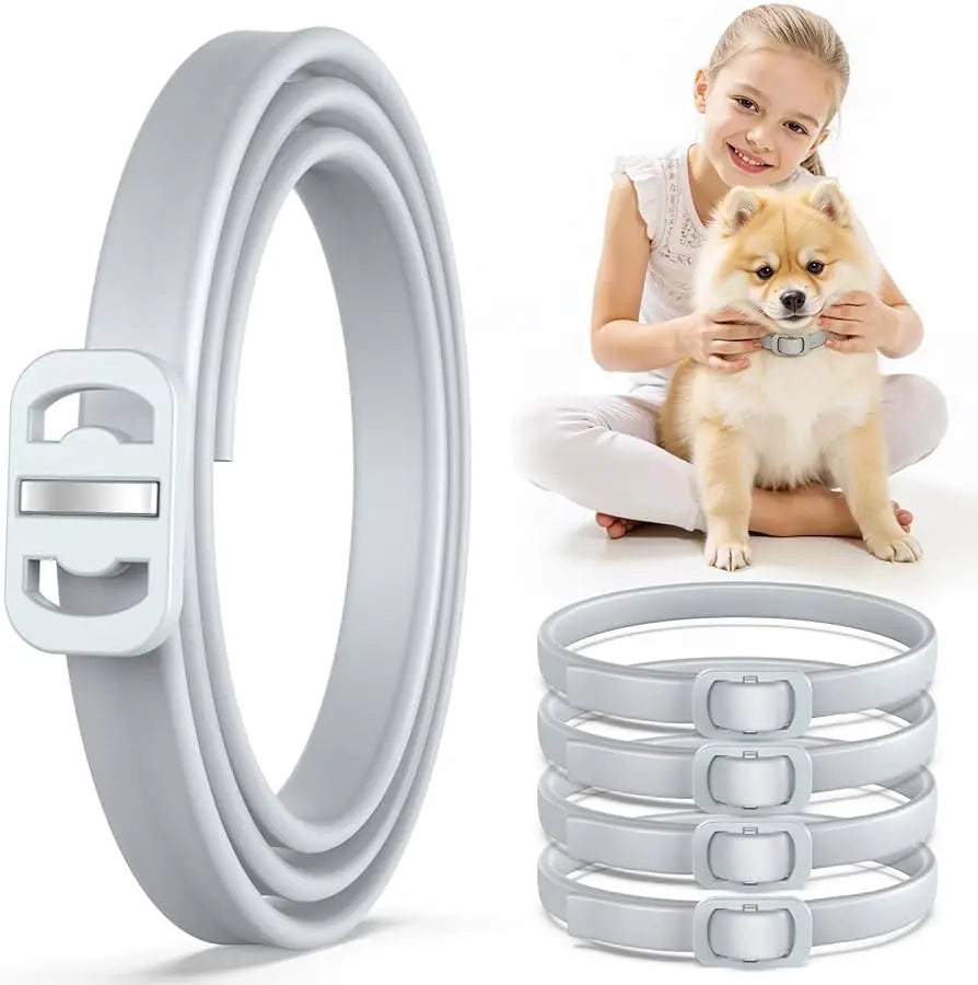 Natural 8-Month Flea and Tick Collar - Waterproof Protection for Dogs