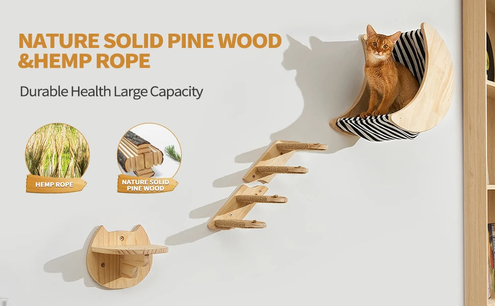 Wooden Cat Window Shelf - Sturdy Sun-Lounge Perch for Indoor Cats