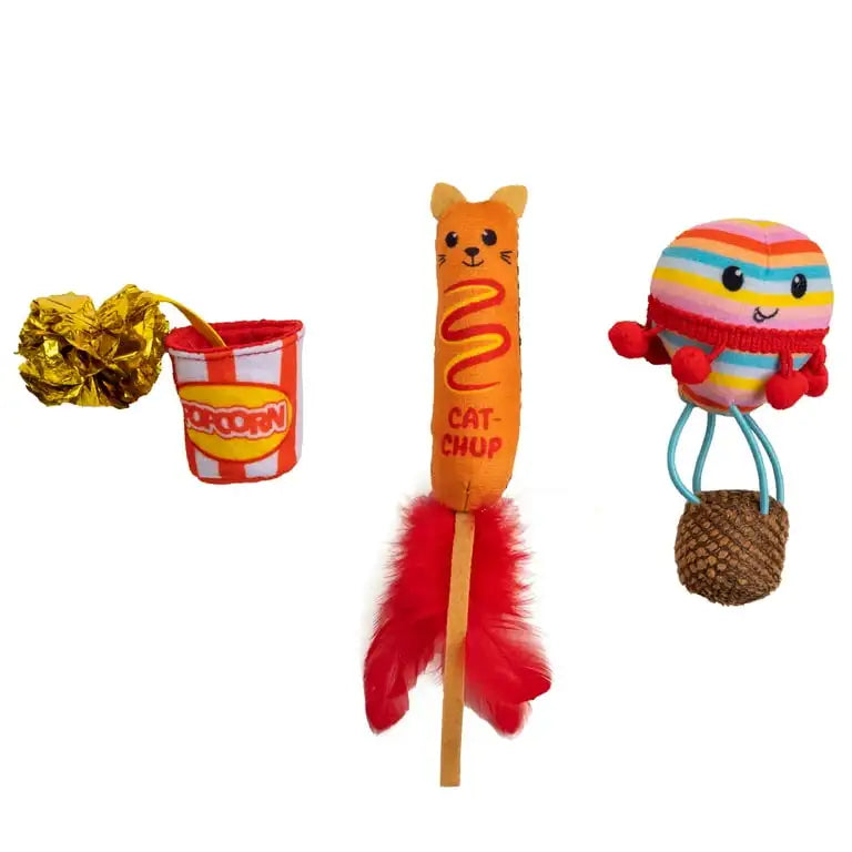 3 Pack Plush Catnip Toys - Durable Interactive Kicker Set for Indoor Cats