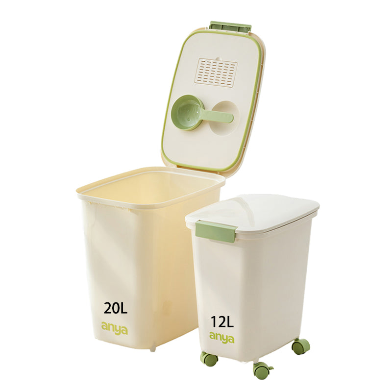 Airtight Pet Food Storage Container with Wheels