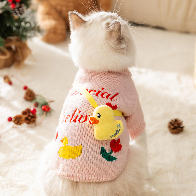 Pink Knit Dog Sweater - Cozy Cable Knit Pullover for Small and Medium Pets