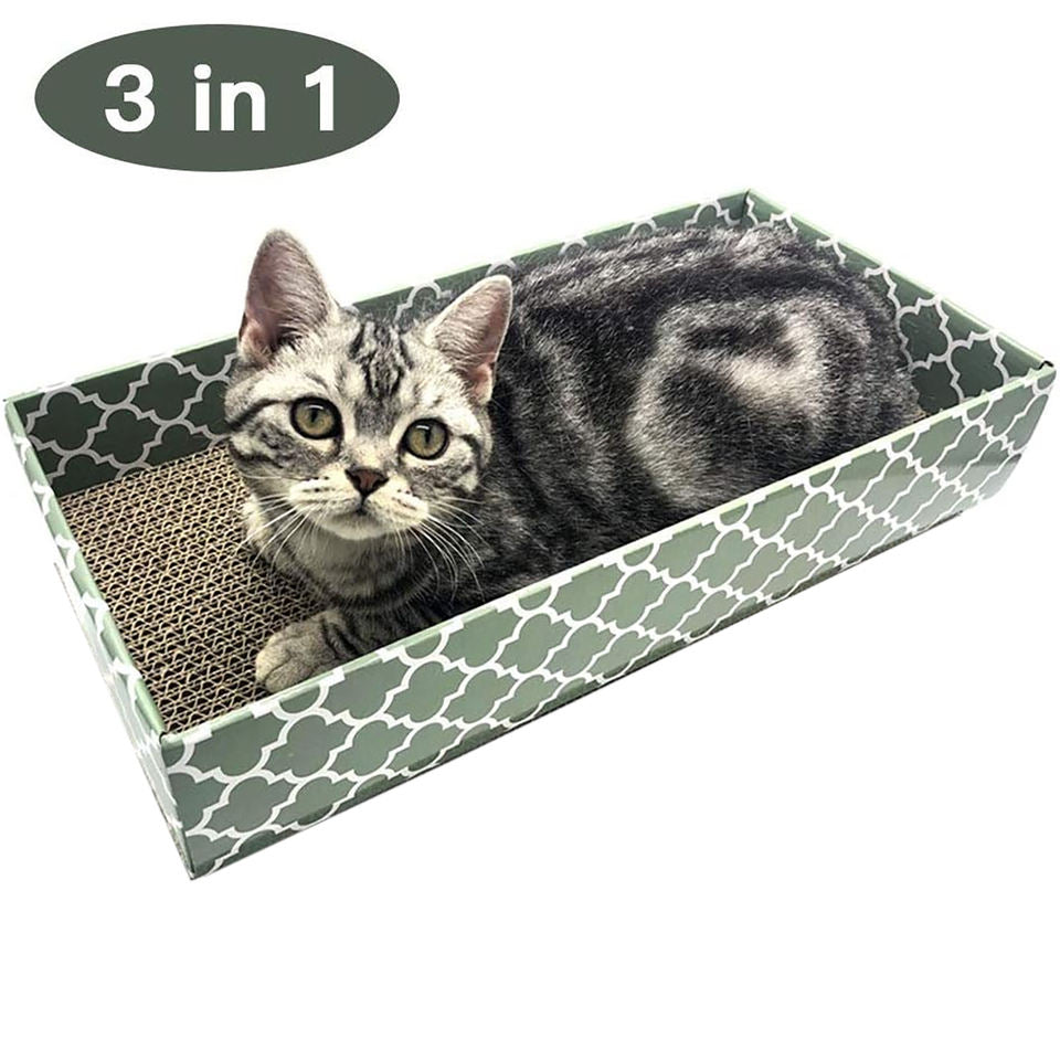 Eco-Friendly 3PCS Reversible Cat Scratcher Cardboard Lounge