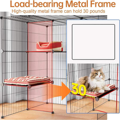 3-Tier DIY Indoor Cat Cage Playpen (Spacious & Modern)