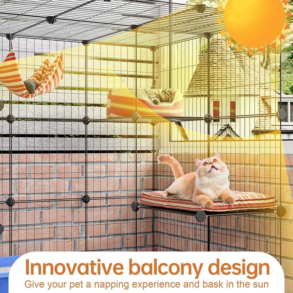 3-Tier DIY Indoor Cat Cage Playpen (Spacious & Modern)