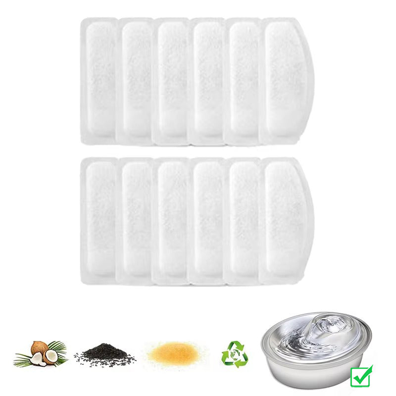 Replacement Filters for Smart Pet Fountains - 12 Pack Universal Fit