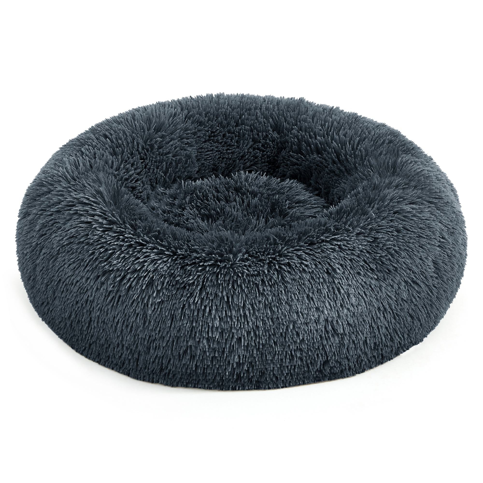 Anti-Anxiety Calming Donut Pet Bed - Plush Faux Fur for Better Sleep