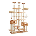 54" Modern Wood Cat Tower - Stylish Multi-Level Furniture with Rocket Condo
