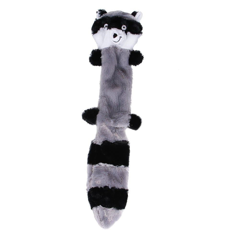 3 Pack No Stuffing Squeaky Plush Dog Toy (Fox, Raccoon, Squirrel)