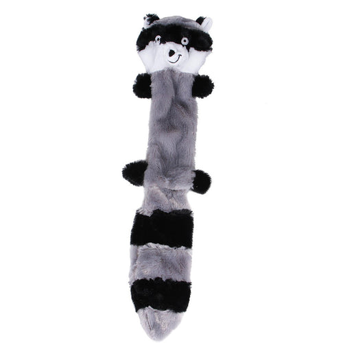 3 Pack No Stuffing Squeaky Plush Dog Toy (Fox, Raccoon, Squirrel)