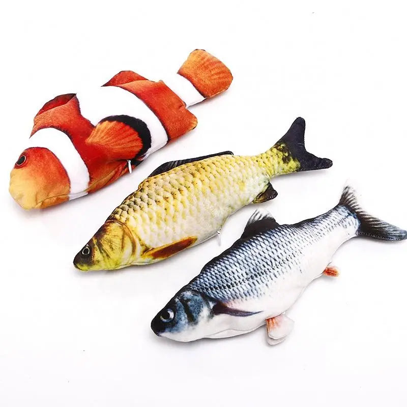 Electronic Interactive Floppy Fish Cat Toy (USB)