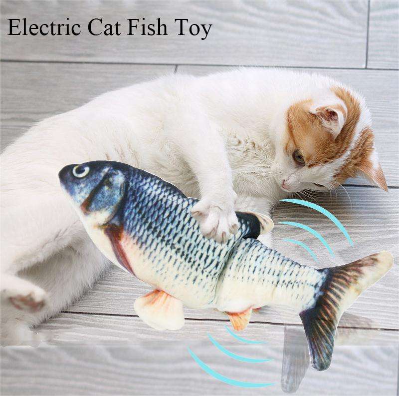 Electronic Interactive Floppy Fish Cat Toy (USB)