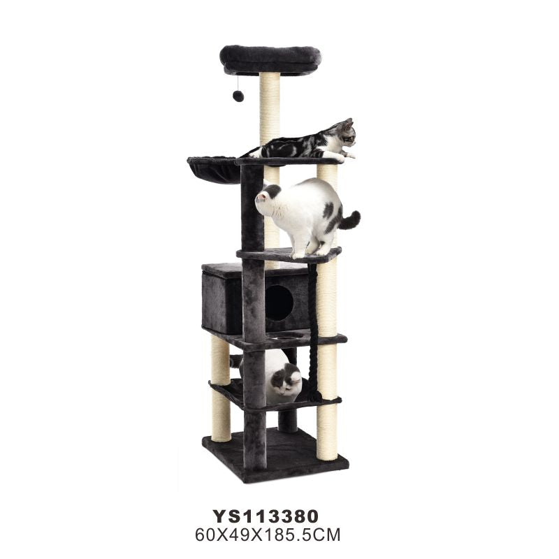 5-Level Door Hanging Cat Climber - Space-Saving Activity Tower