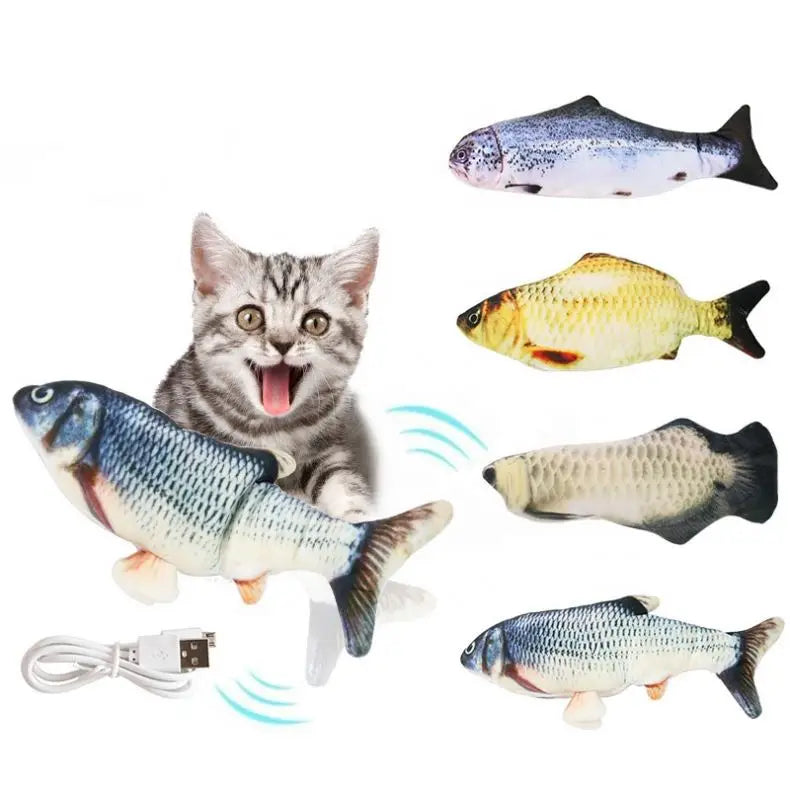 Electronic Interactive Floppy Fish Cat Toy (USB)