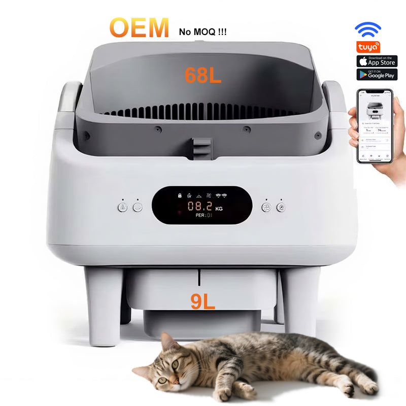 Smart Automatic Self-Cleaning Cat Litter Box with App