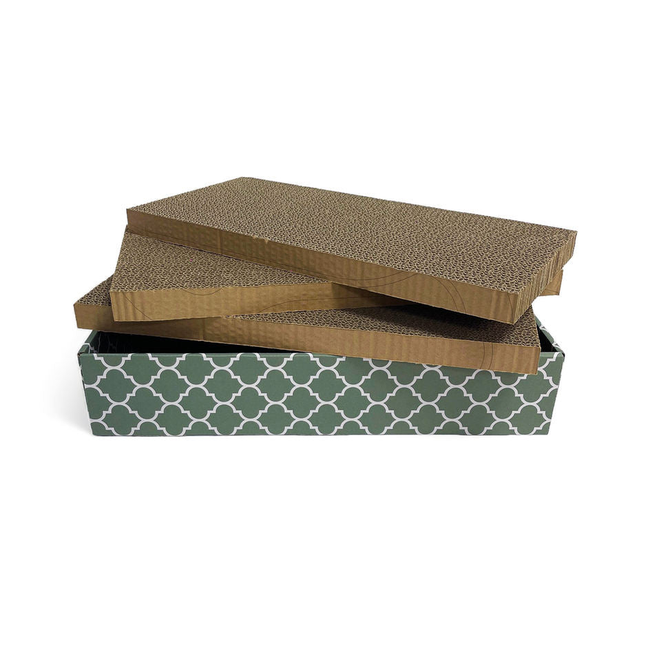 Eco-Friendly 3PCS Reversible Cat Scratcher Cardboard Lounge