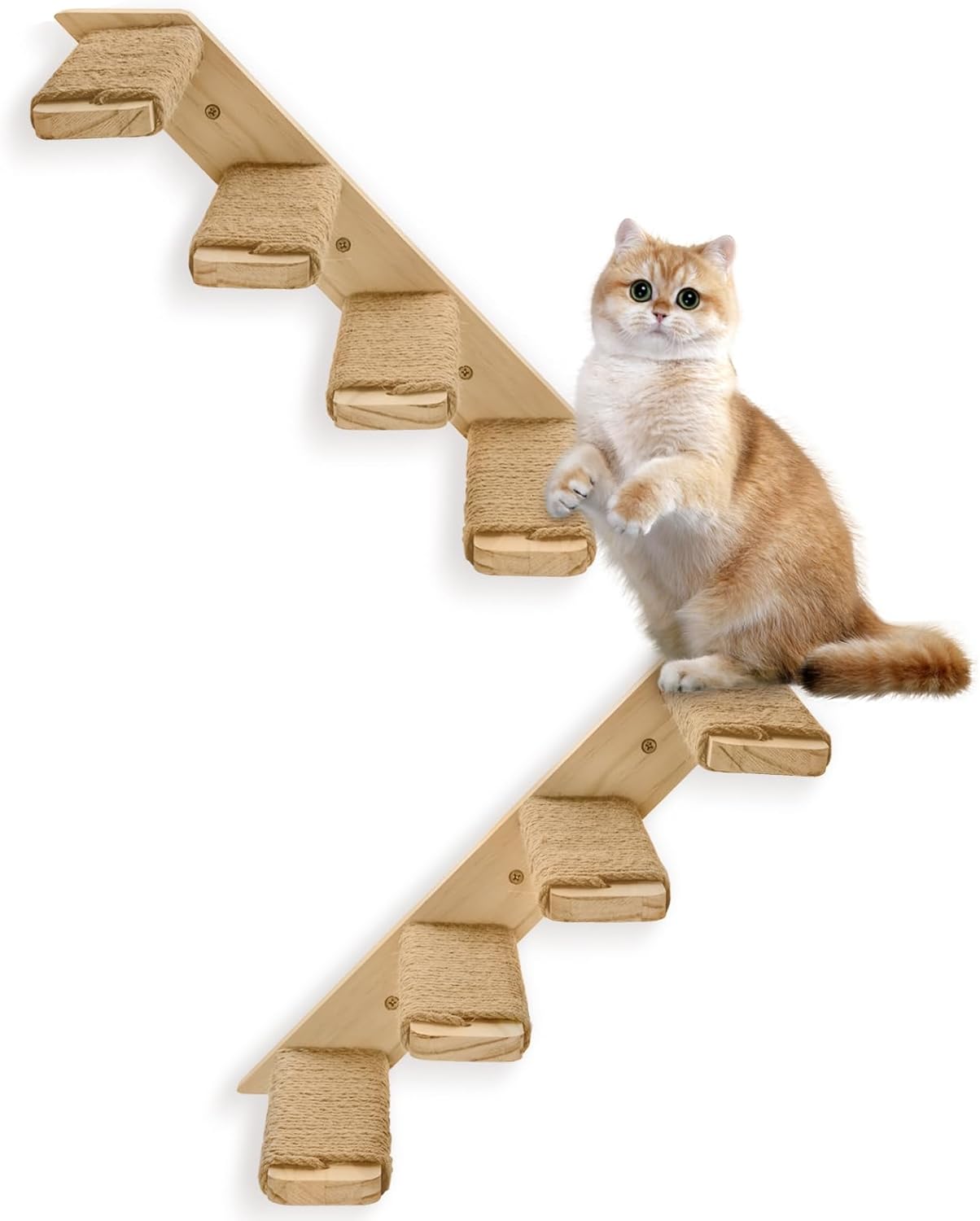 2 Pack Cat Wall Shelves - 4-Step Floating Cat Stairs for Climbing & Play