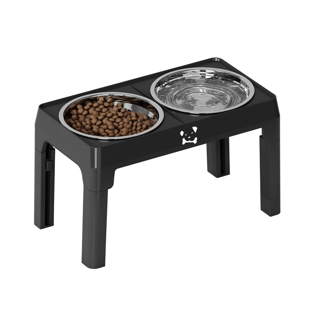 Adjustable Elevated Stainless Steel Dog Bowls with Stand