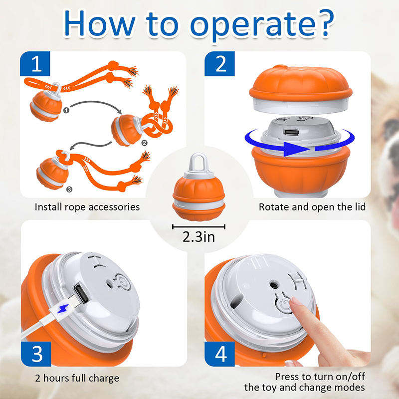 Electric Smart Rolling Ball with Moving Tail Automatic Toy